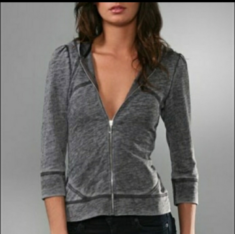 Juicy Couture Heather Gray Peplum Back Hoodie
